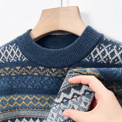 Men's Pullover Thickened Striped Sweaters Bottoming Shirt - Otaj Gifts