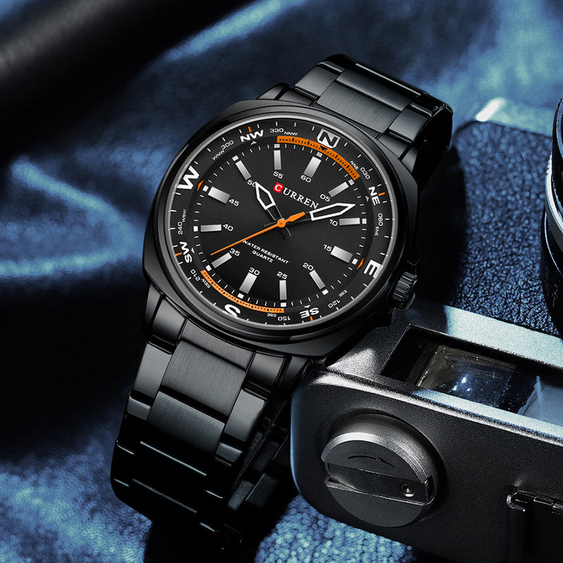 Men's Square Creative Steel Belt Quartz Watch - Otaj Gifts