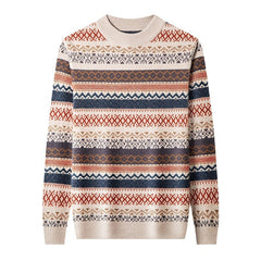 Men's Pullover Thickened Striped Sweaters Bottoming Shirt - Otaj Gifts