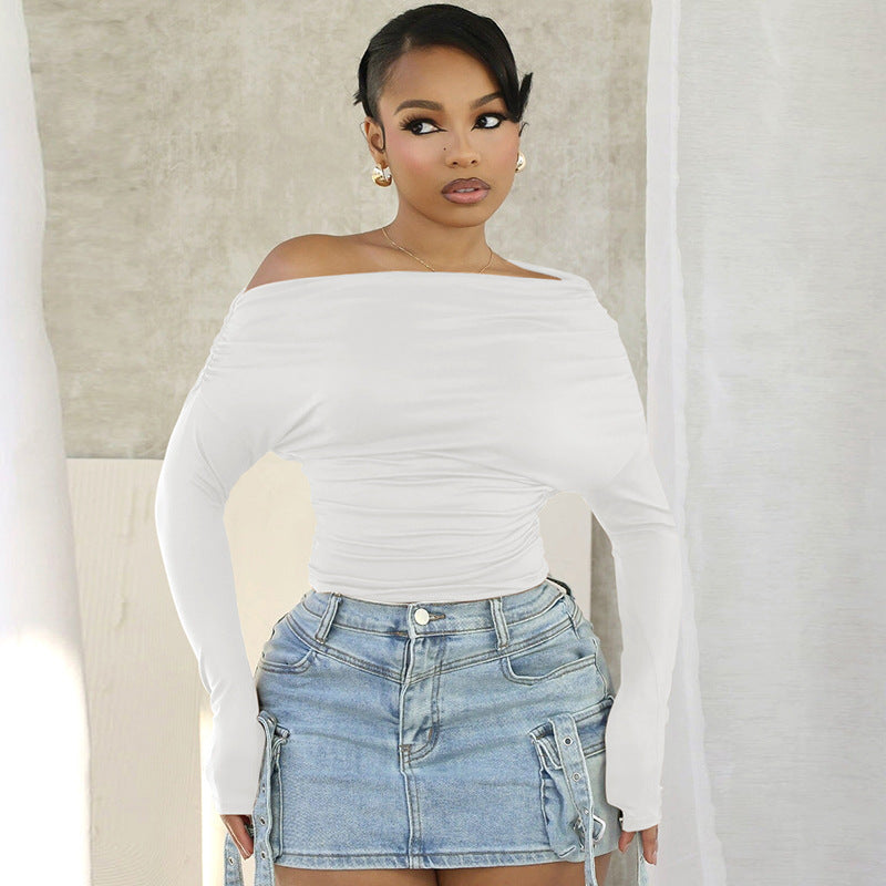 Fashion Solid Color Simple Top Women - Otaj Gifts
