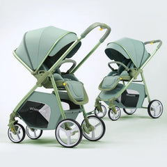 2 In 1 Portable Multifunctional Baby Stroller High Landscape Pram Carriage Basket Baby Carriage Baby Stroller 0 To 3 Years - Otaj Gifts