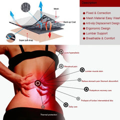 Adjustable Tourmaline Self Heating Magnetic Therapy Waist Support Belt Lumbar Brace Massage Band - Otaj Gifts