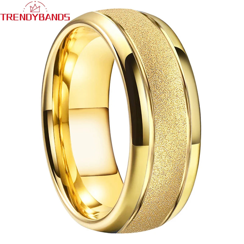 Sandblasted Tungsten Ring for Women & Men Fashion Engagement or Wedding Band - Otaj Gifts