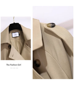 New 2024 Women British Style Windbreaker Streetwear Double Breasted Long Trench Coats Women Elegant Autumn Winter Casual Jackets - Otaj Gifts