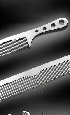 1PC Titanium Steel Comb Professional Salon Hair Hairdressing Anti-static Barbers Comb Ultra Thin Hair Brush for Men - Otaj Gifts