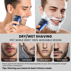 Sejoy Electric Razor for Men Rechargeable Electric Shavers Rotary Portable Travel Razor Idea Gift Beard Trimmer - Otaj Gifts