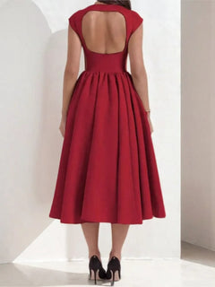 Summer French Fashion Dress Elegant Slim High Waist Sleeveless Back Hollow Dress - Otaj Gifts