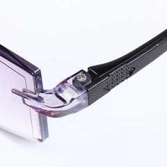 2 Pair New Men Women Rimless Reading Glasses Anti Blue Light Bifocal Far Near Magnification Eyewear Presbyopic Glasses +150 +200 - Otaj Gifts