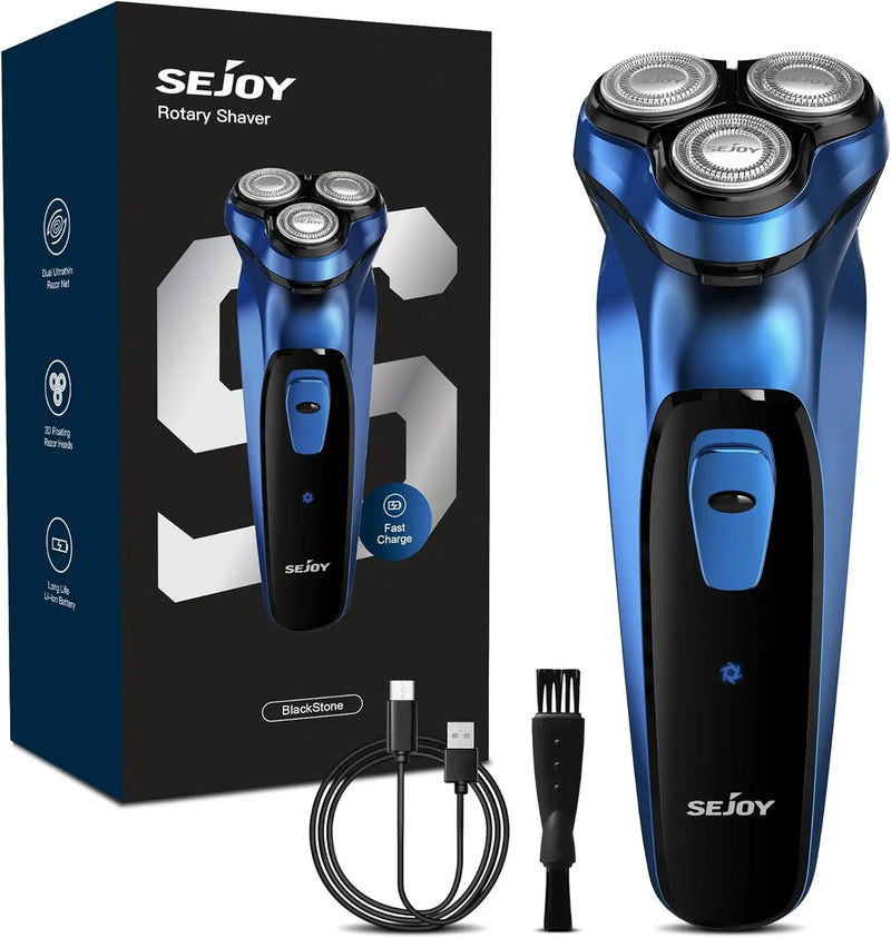 Sejoy Electric Razor for Men Rechargeable Electric Shavers Rotary Portable Travel Razor Idea Gift Beard Trimmer - Otaj Gifts