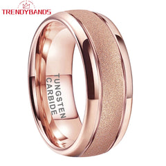 Sandblasted Tungsten Ring for Women & Men Fashion Engagement or Wedding Band - Otaj Gifts