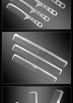 1PC Titanium Steel Comb Professional Salon Hair Hairdressing Anti-static Barbers Comb Ultra Thin Hair Brush for Men - Otaj Gifts
