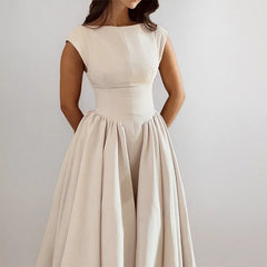Summer French Fashion Dress Elegant Slim High Waist Sleeveless Back Hollow Dress - Otaj Gifts