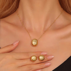 3 Pcs Set Heart Shaped Jewelry Set Of Earrings Pendant Necklace For Women Exquisite Fashion Rhinestone Double Heart Jewelry Set - Otaj Gifts