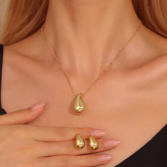 3 Pcs Set Heart Shaped Jewelry Set Of Earrings Pendant Necklace For Women Exquisite Fashion Rhinestone Double Heart Jewelry Set - Otaj Gifts