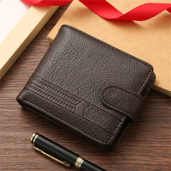 New Men Short Bifold PU Leather Male Hasp Wallet Credit ID Card Holder Men's Wallet Billfold Purse Clutch Men's Purses Money Bag - Otaj Gifts