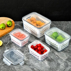 1/2/3pcs Refrigerator Storage Box Fridge Organizer Fresh Vegetable Fruit Drain Basket Storage Container Pantry Kitchen Organizer - Otaj Gifts