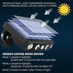 Powerful 4 LED Solar Security Lights Outdoor Decor Sensor Motion 3 Modes Street Waterproof Lamp Wall Night Work Light for Garden - Otaj Gifts