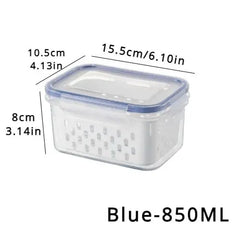 1/2/3pcs Refrigerator Storage Box Fridge Organizer Fresh Vegetable Fruit Drain Basket Storage Container Pantry Kitchen Organizer - Otaj Gifts