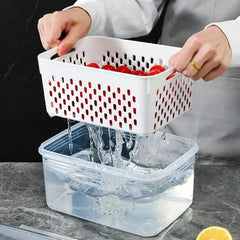 1/2/3pcs Refrigerator Storage Box Fridge Organizer Fresh Vegetable Fruit Drain Basket Storage Container Pantry Kitchen Organizer - Otaj Gifts