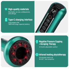 Electric Cupping Massager Vacuum Suction Cup GuaSha Anti Cellulite Beauty Health Scraping Infrared Heat Slimming Massage Therapy - Otaj Gifts