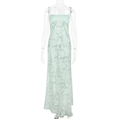 White Dress Women Halter Cotton Long Dress Lace Elegant Party Outfits - Otaj Gifts