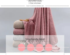 70x140cm Bamboo Charcoal Coral Velvet Bath Towel for Adult Soft Absorbent Microfiber Fabric Towel Household Bathroom Towel - Otaj Gifts