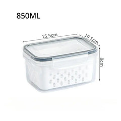 1/2/3pcs Refrigerator Storage Box Fridge Organizer Fresh Vegetable Fruit Drain Basket Storage Container Pantry Kitchen Organizer - Otaj Gifts