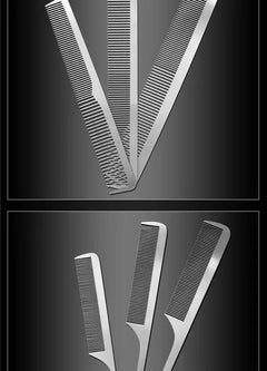 1PC Titanium Steel Comb Professional Salon Hair Hairdressing Anti-static Barbers Comb Ultra Thin Hair Brush for Men - Otaj Gifts