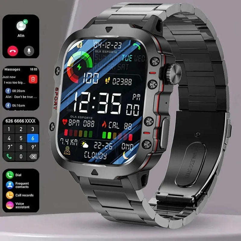 2025 New style Military Smart Watch Men IP68 5ATM Outdoor Sports Fitness Tracker Health Monitor 1.81Inch BT Call Smartwatch - Otaj Gifts