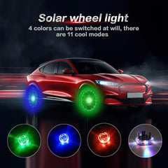 LED Light Solar Energy Flash Car Wheel Light Hub Bulb Tire Tyre Valve Car Motorcycle Tire Colorful Modes Valve Light Wheel Lamp - Otaj Gifts