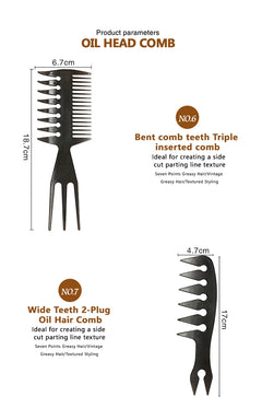 New Styling Hairdressing Men Women Beauty Salon Hair Hairdressing Black Plastic Brush Combs Hairbrush Modelling Designs Tools - Otaj Gifts