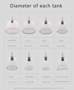 BY 6/12 Cans Cupping Therapy Set Chinese Medicine Physiotherapy Vacuum Cupping set  Professional Suction Cups Massage Masajeador - Otaj Gifts