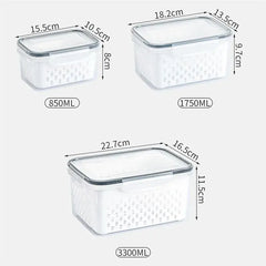1/2/3pcs Refrigerator Storage Box Fridge Organizer Fresh Vegetable Fruit Drain Basket Storage Container Pantry Kitchen Organizer - Otaj Gifts