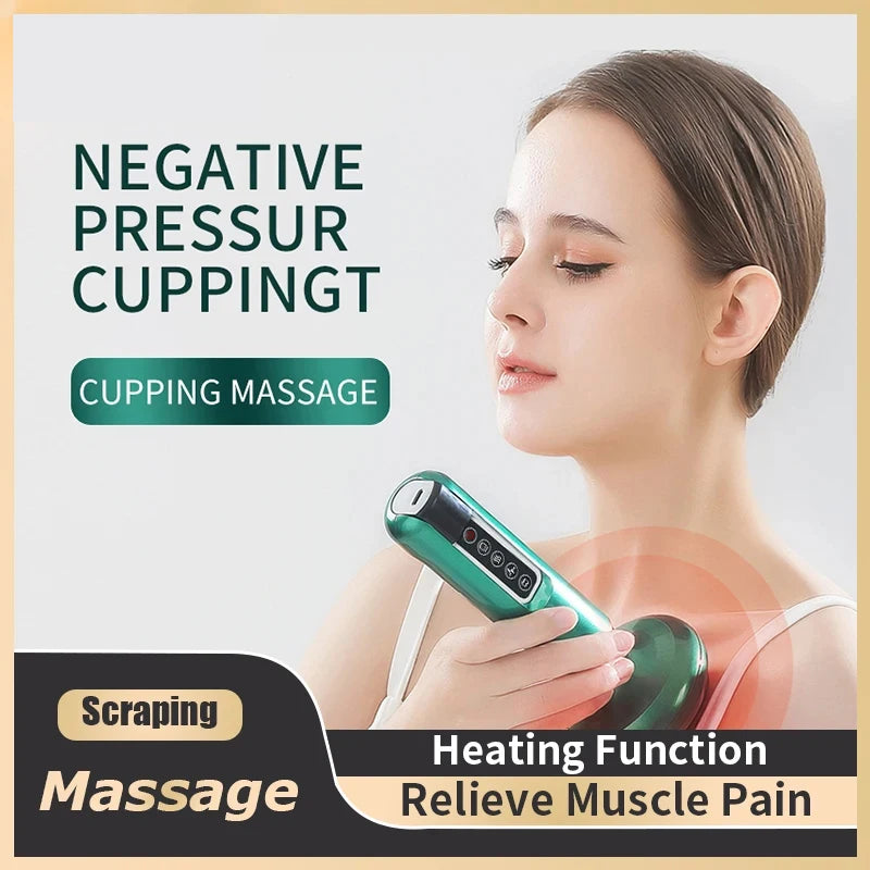 Electric Cupping Massager Vacuum Suction Cup GuaSha Anti Cellulite Beauty Health Scraping Infrared Heat Slimming Massage Therapy - Otaj Gifts