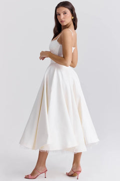 Summer Long Evening Dress Elegant Spaghetti Strap Corset Satin Prom Dress - Otaj Gifts