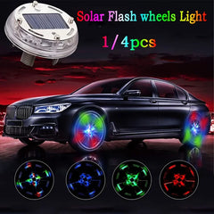LED Light Solar Energy Flash Car Wheel Light Hub Bulb Tire Tyre Valve Car Motorcycle Tire Colorful Modes Valve Light Wheel Lamp - Otaj Gifts