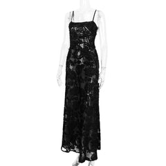 White Dress Women Halter Cotton Long Dress Lace Elegant Party Outfits - Otaj Gifts
