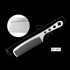 1PC Titanium Steel Comb Professional Salon Hair Hairdressing Anti-static Barbers Comb Ultra Thin Hair Brush for Men - Otaj Gifts