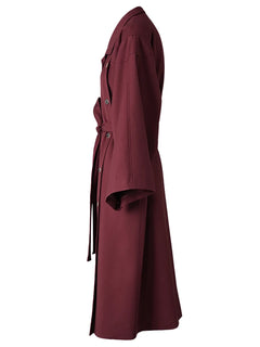EAM Women Black Irregular Slit Big Size Trench New Stand Collar Long Sleeve Windbreaker Fashion Spring Autumn 2025 1DH0755 - Otaj Gifts