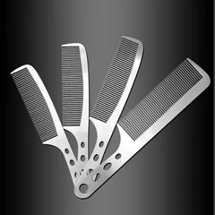1PC Titanium Steel Comb Professional Salon Hair Hairdressing Anti-static Barbers Comb Ultra Thin Hair Brush for Men - Otaj Gifts