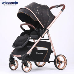 2 In 1 Portable Multifunctional Baby Stroller High Landscape Pram Carriage Basket Baby Carriage Baby Stroller 0 To 3 Years - Otaj Gifts