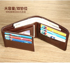 【Genuine Cowhide Leather】ManBang Brand Hot Sale Men's Wallet Luxury Original Short Tri-Fold First Layer Cowhide Purse Business - Otaj Gifts