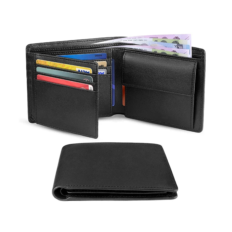 Wallets Mens Slim RFID Blocking Genuine Leather with Coin Pocket  2 Banknote Compartments 10 Credit Card Holders Wallet for Men - Otaj Gifts