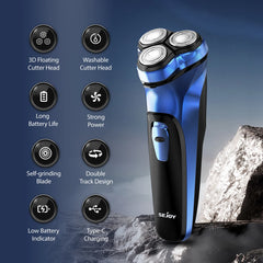 Sejoy Electric Razor for Men Rechargeable Electric Shavers Rotary Portable Travel Razor Idea Gift Beard Trimmer - Otaj Gifts