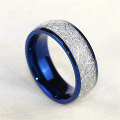 Fashion Couple Rings Romantic Women Heart Zircon Stone Rings Set Men's Blue Stainless Steel Ring Wedding Party Jewelry Gifts - Otaj Gifts