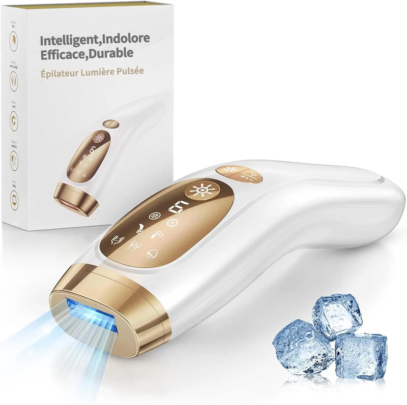 IPL Hair Removal Unlimited Flashes Laser Ice-Cooling Painless Whole Body Treament Safe & Effecctive Home Beauty Device Men Women - Otaj Gifts