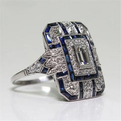 New Ladies Ring Luxury Large Square Jewelry Wedding Artificial Zircon Simple Atmosphere Luxury Party - Otaj Gifts
