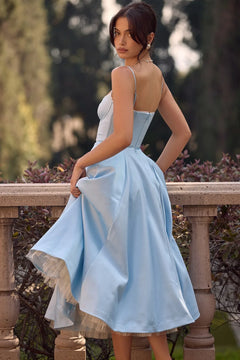Summer Long Evening Dress Elegant Spaghetti Strap Corset Satin Prom Dress - Otaj Gifts