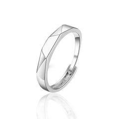 1Pair Black White Lozenge Couple Rings Open Ring for Women Men Adjustable Finger Rings Romantic Lovers Anniversary Jewelry Gift - Otaj Gifts