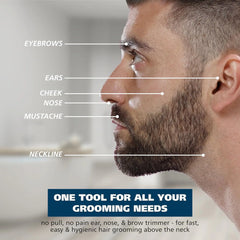 Kemei Usb Charging Portable Nose Ear Eyebrow Trimmer 3 In 1 Beauty Kit Electric Beard Nose Hair Clipper Men - Otaj Gifts